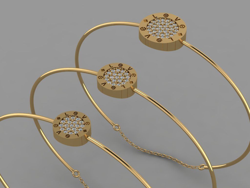 Gold Silver Bracelet 3d Printing model 3D print model_1