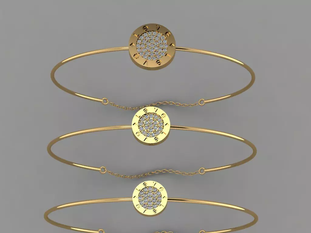 Gold Silver Bracelet 3d Printing model 3D print model_0