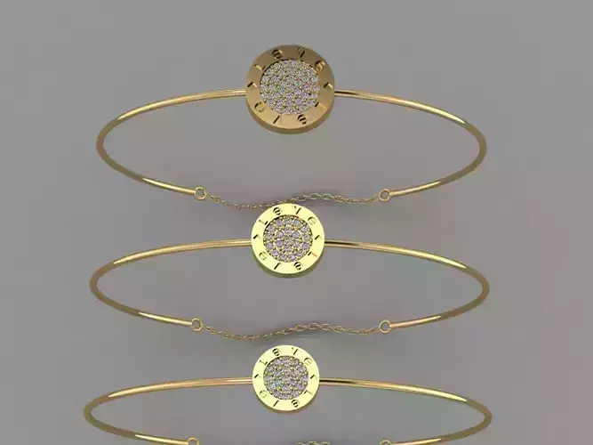 Gold Silver Bracelet 3d Printing model