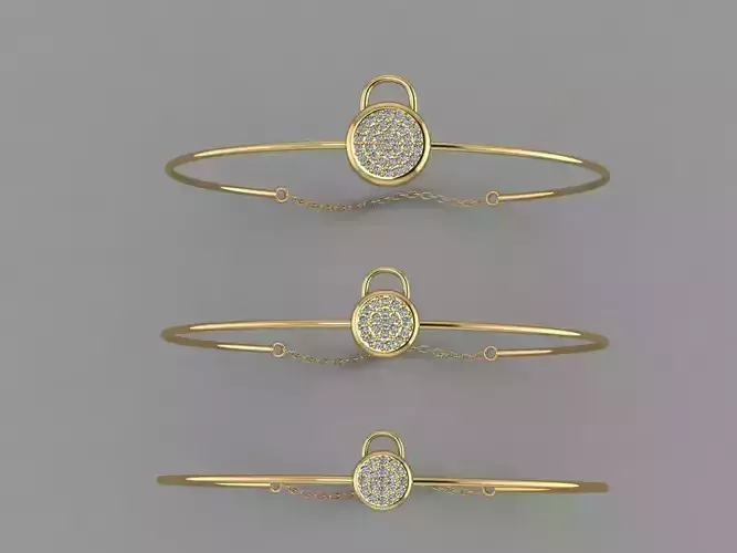 Gold Silver Bracelet 3d Printing model
