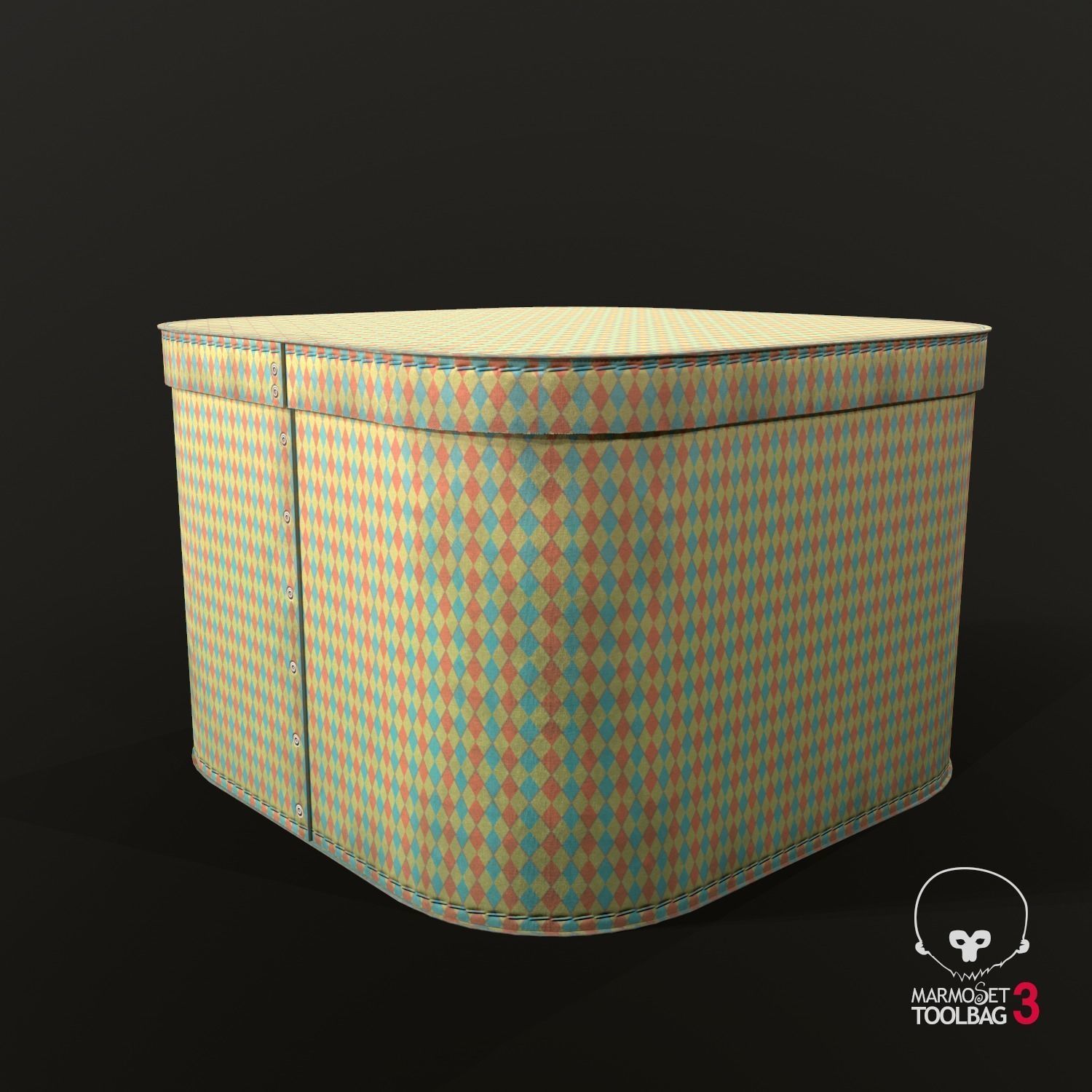 Designer Storage Box - used item  Low-poly 3D model_3