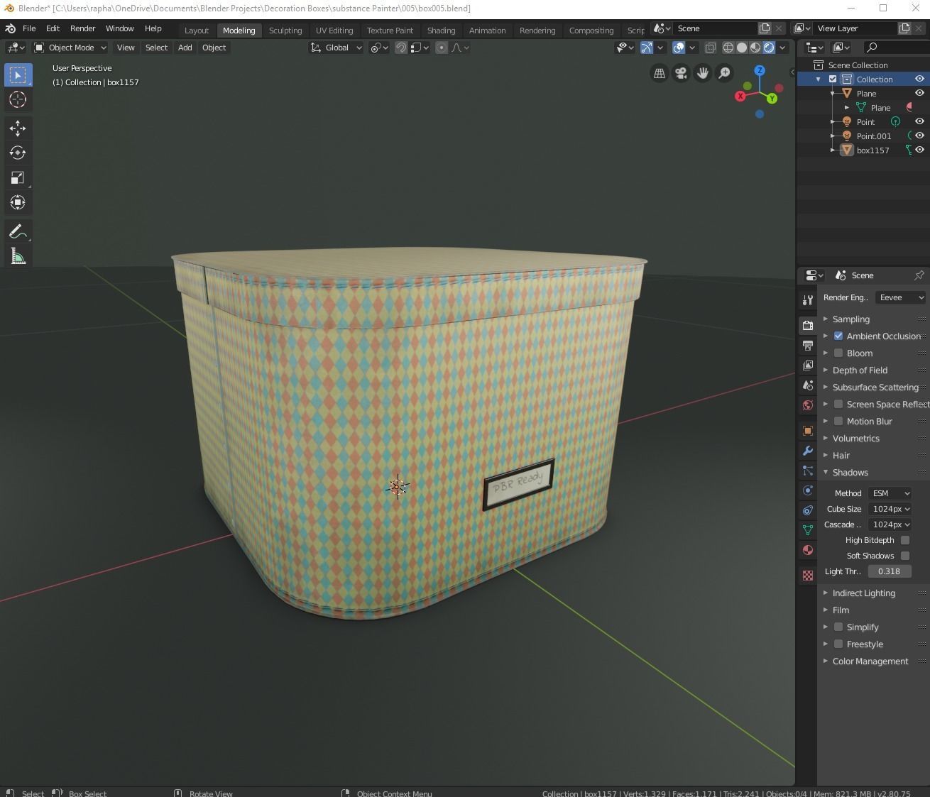 Designer Storage Box - used item  Low-poly 3D model_6
