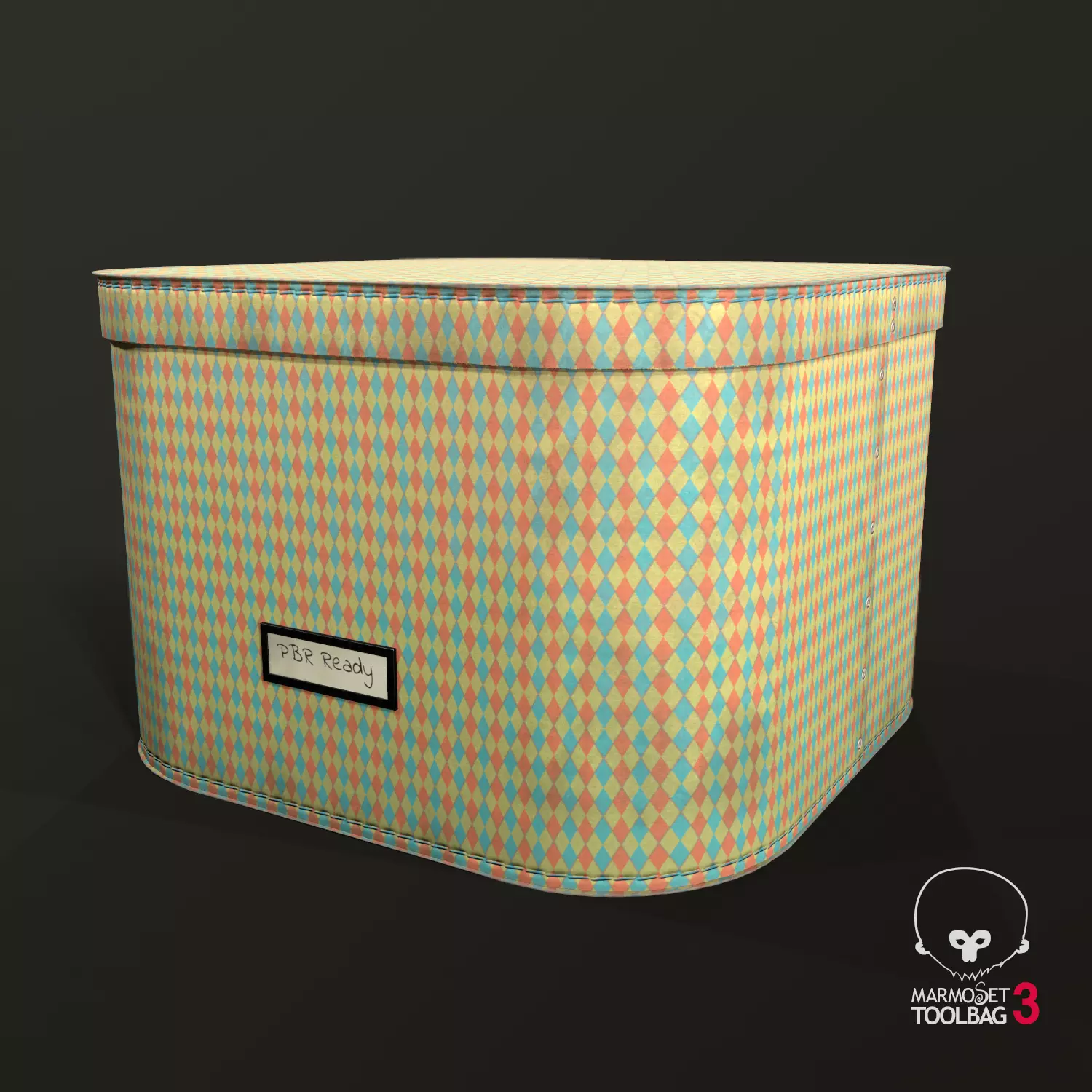 Designer Storage Box - used item  Low-poly 3D model_0