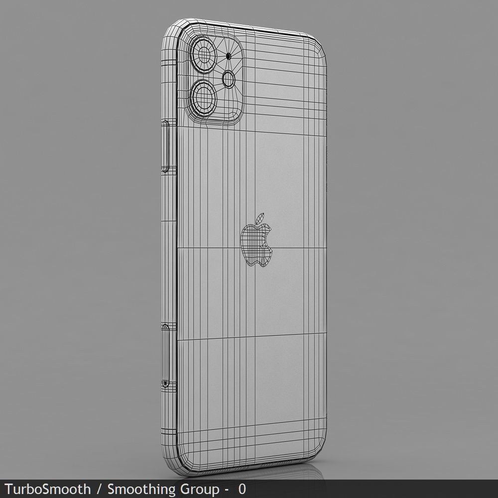 Apple iPhone 11 Black Low-poly 3D model_34