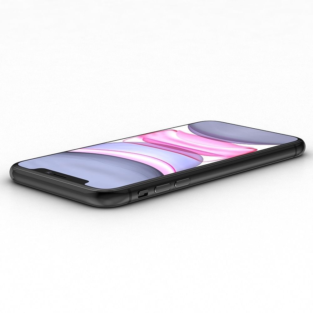 Apple iPhone 11 Black Low-poly 3D model_7
