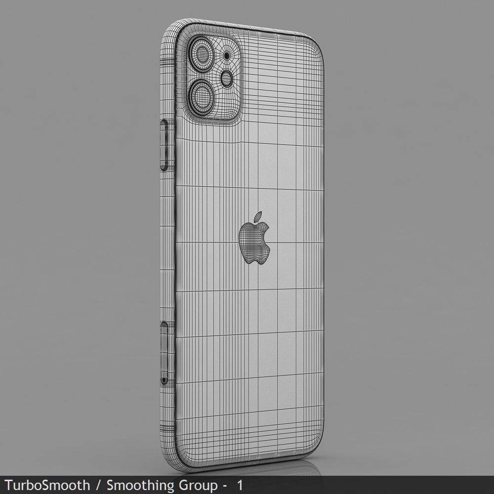 Apple iPhone 11 Black Low-poly 3D model_35