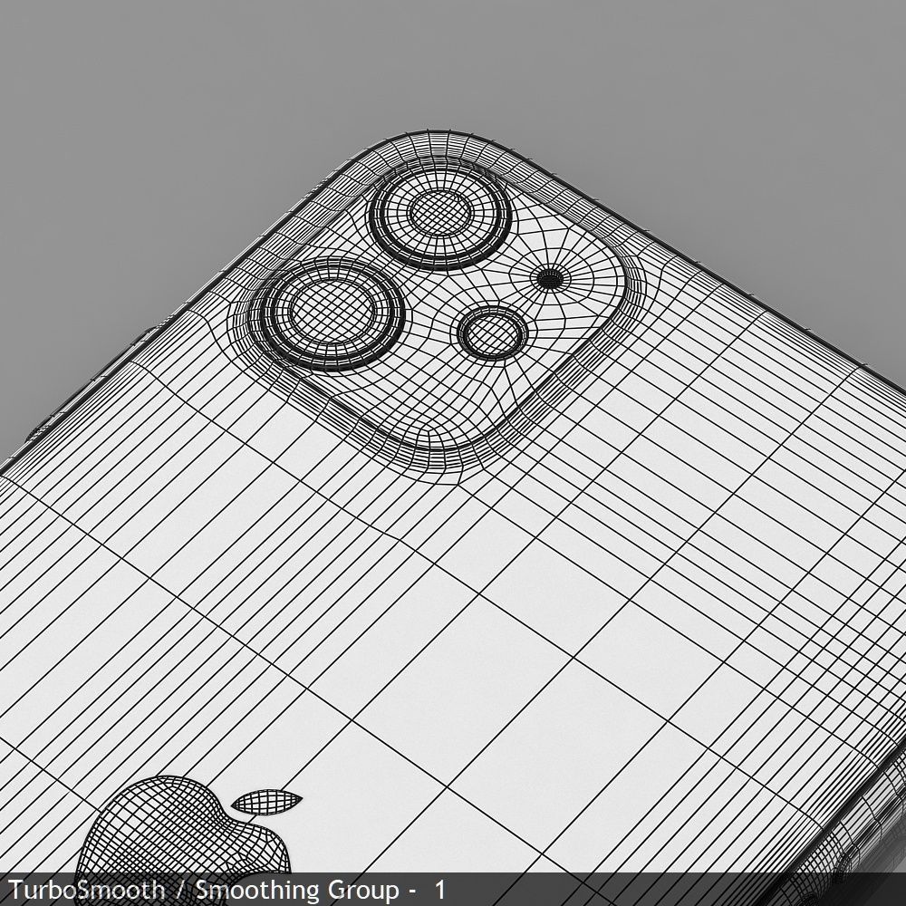 Apple iPhone 11 Black Low-poly 3D model_50
