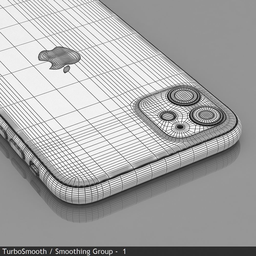 Apple iPhone 11 Black Low-poly 3D model_23