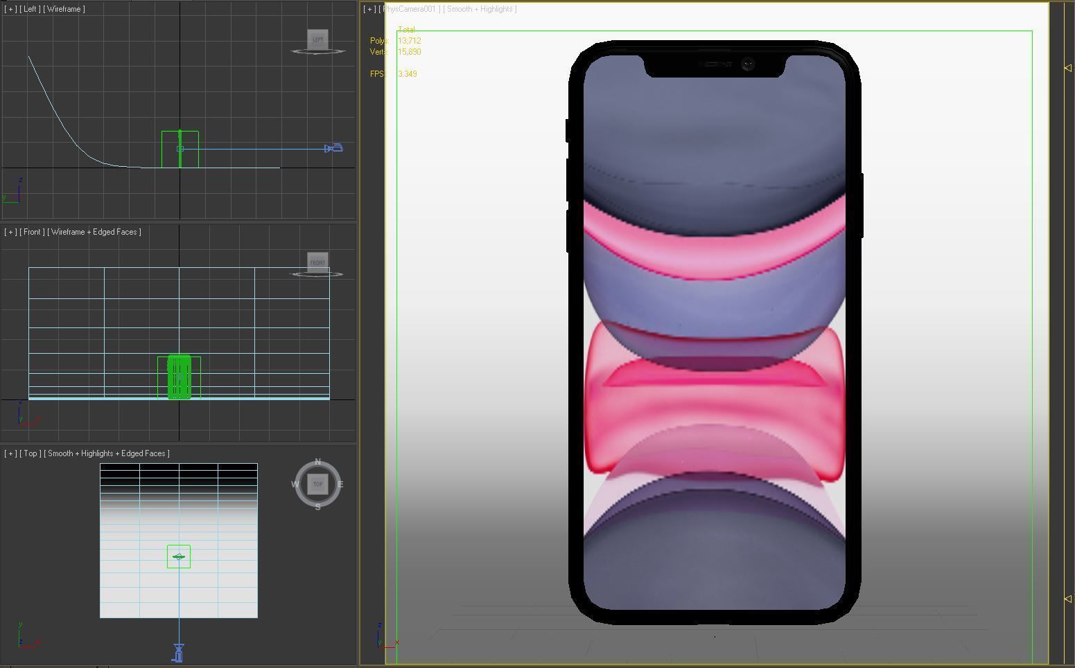 Apple iPhone 11 Black Low-poly 3D model_19