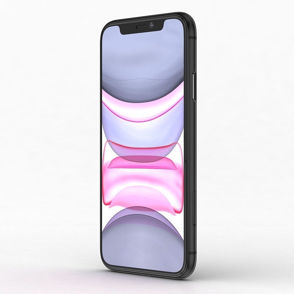Apple iPhone 11 Black Low-poly 3D model_4