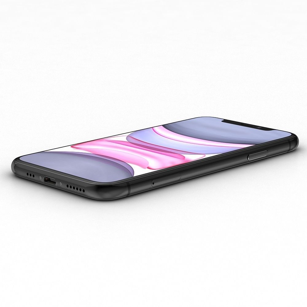 Apple iPhone 11 Black Low-poly 3D model_8