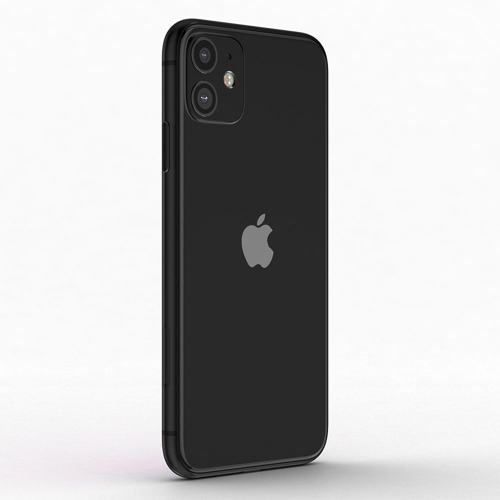 Apple iPhone 11 Black Low-poly 3D model_3