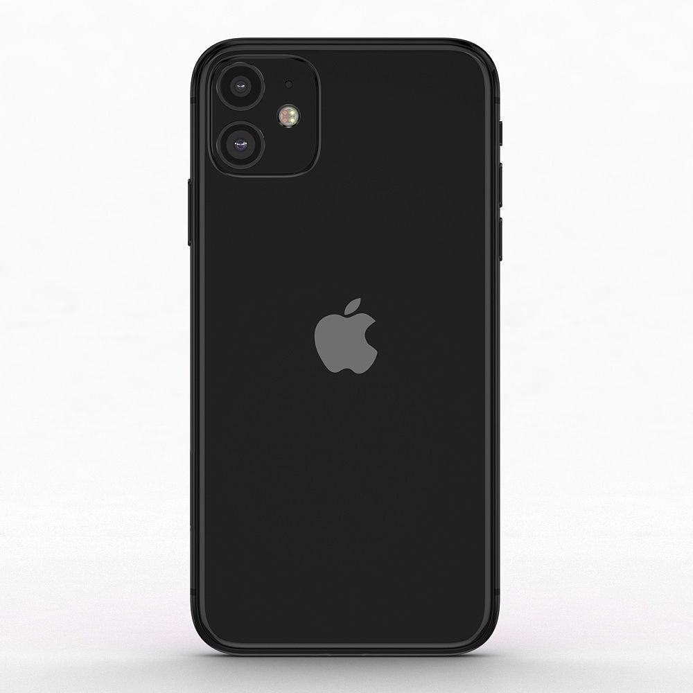 Apple iPhone 11 Black Low-poly 3D model_2