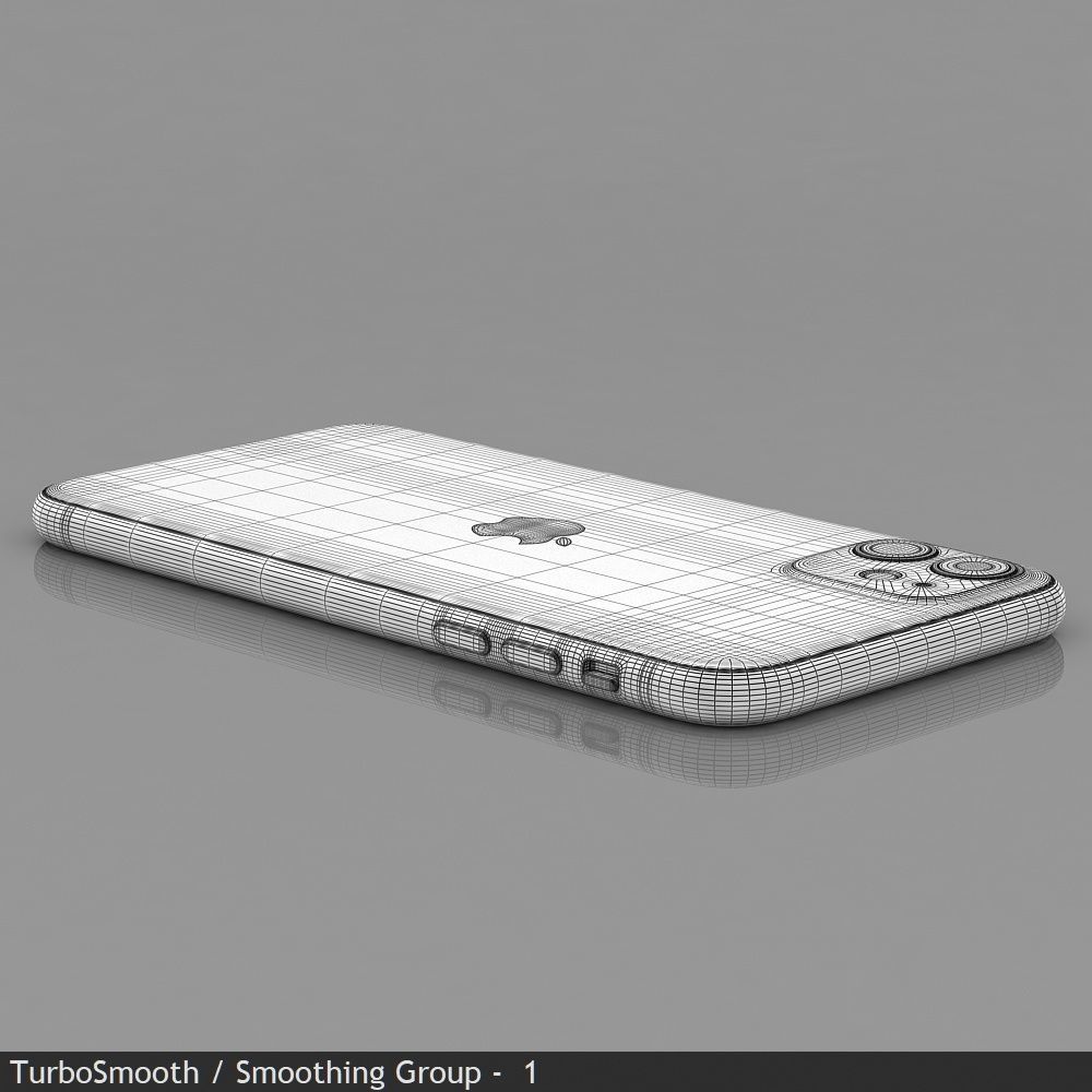 Apple iPhone 11 Black Low-poly 3D model_53