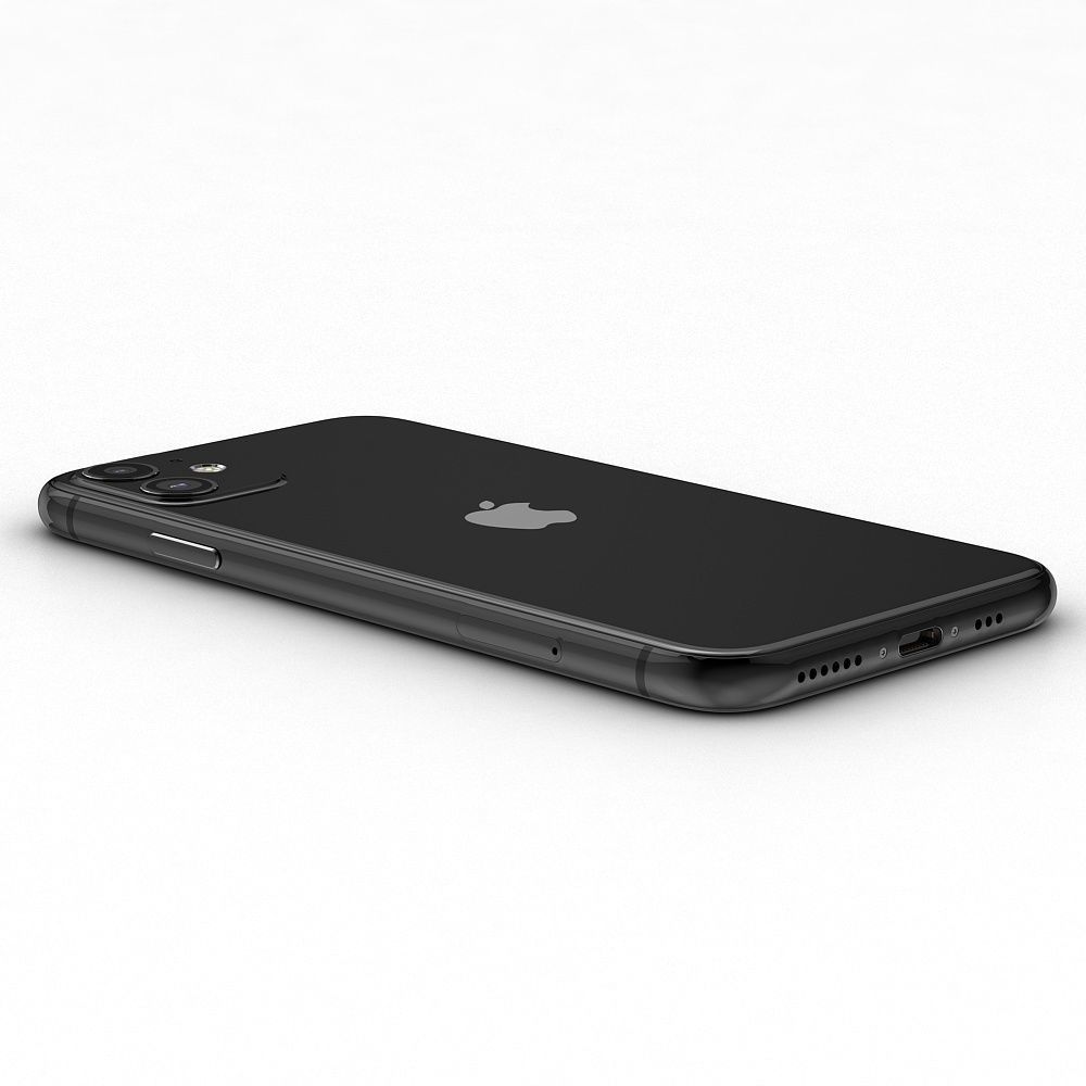 Apple iPhone 11 Black Low-poly 3D model_11