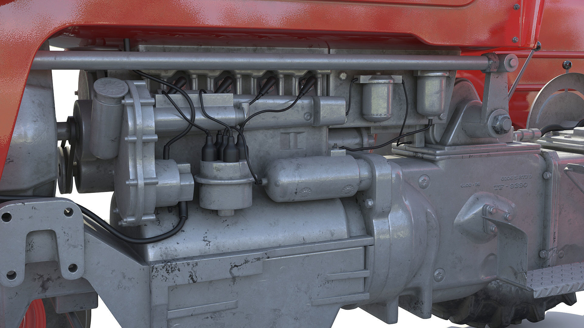 Massey Ferguson 65 Low-poly 3D model_6