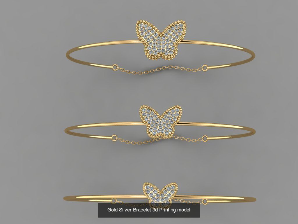 Gold Silver Bracelet 3d Printing Model Collection  _13