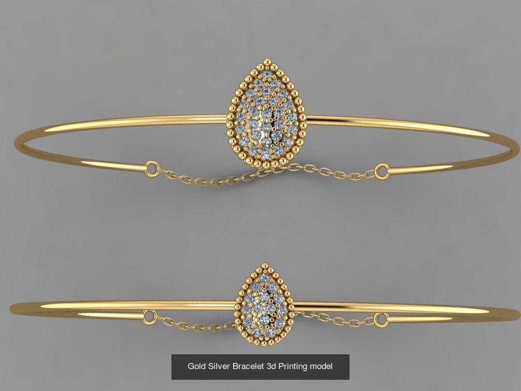 Gold Silver Bracelet 3d Printing Model Collection  _3