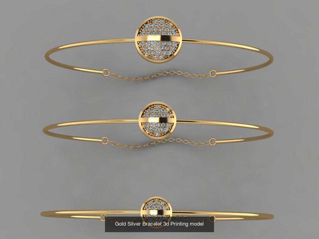 Gold Silver Bracelet 3d Printing Model Collection  _2