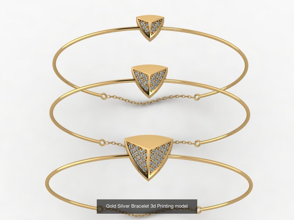Gold Silver Bracelet 3d Printing Model Collection  _16