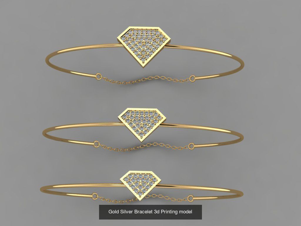 Gold Silver Bracelet 3d Printing Model Collection  _9