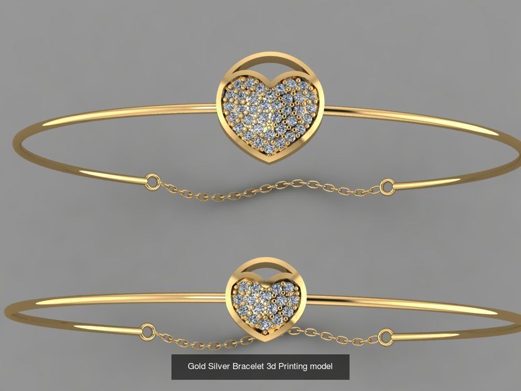 Gold Silver Bracelet 3d Printing Model Collection  _15