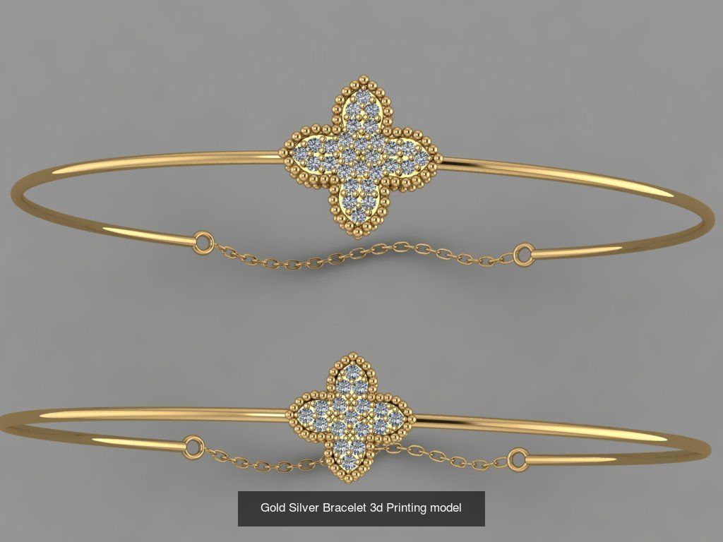 Gold Silver Bracelet 3d Printing Model Collection  _10