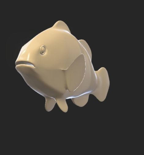 Smooth untextured Clown Fish 3D model_7