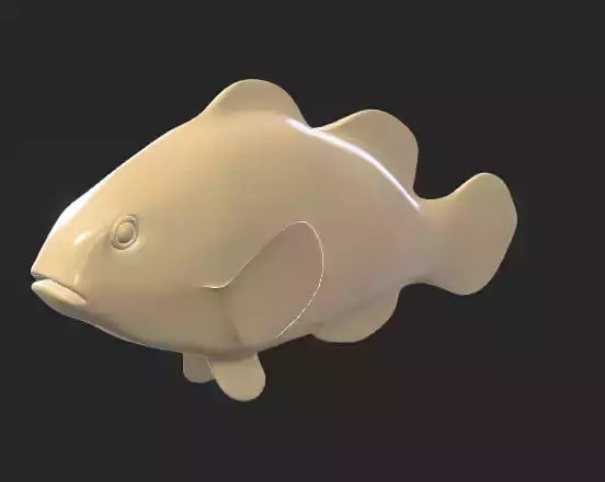 Smooth untextured Clown Fish