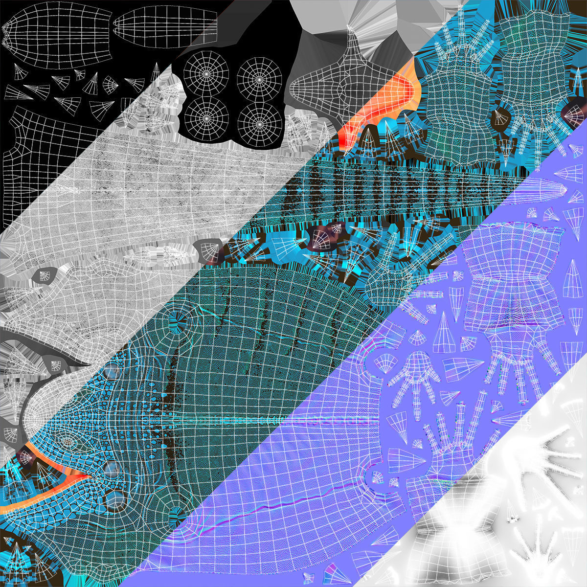 Iguana Blue Low-poly 3D model_11