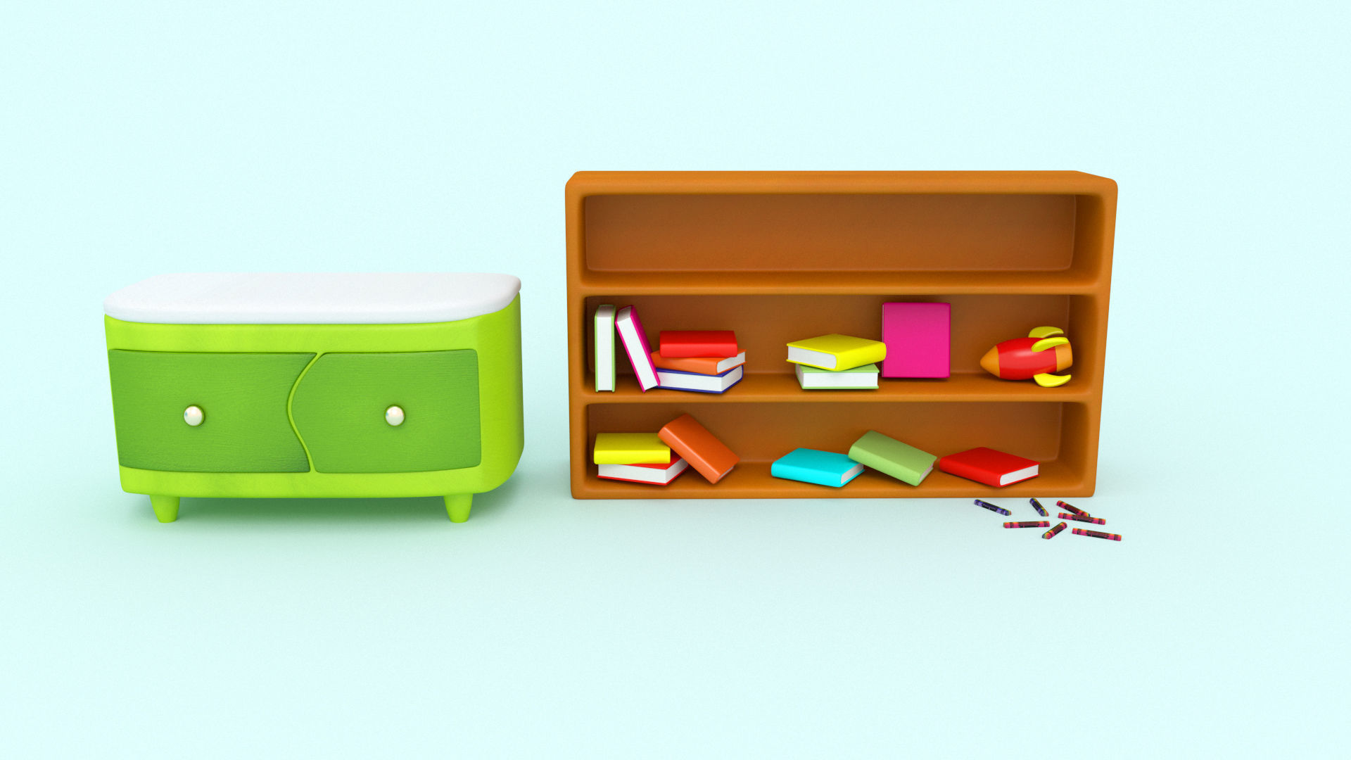 Cartoon Boy room - Low-poly 3D model Low-poly 3D model_4