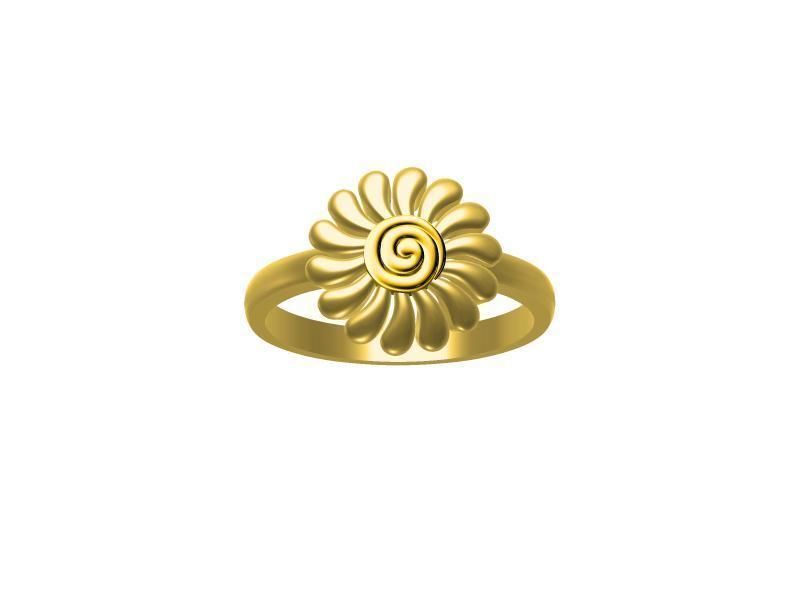 flower ring with enamel 3D print model_2