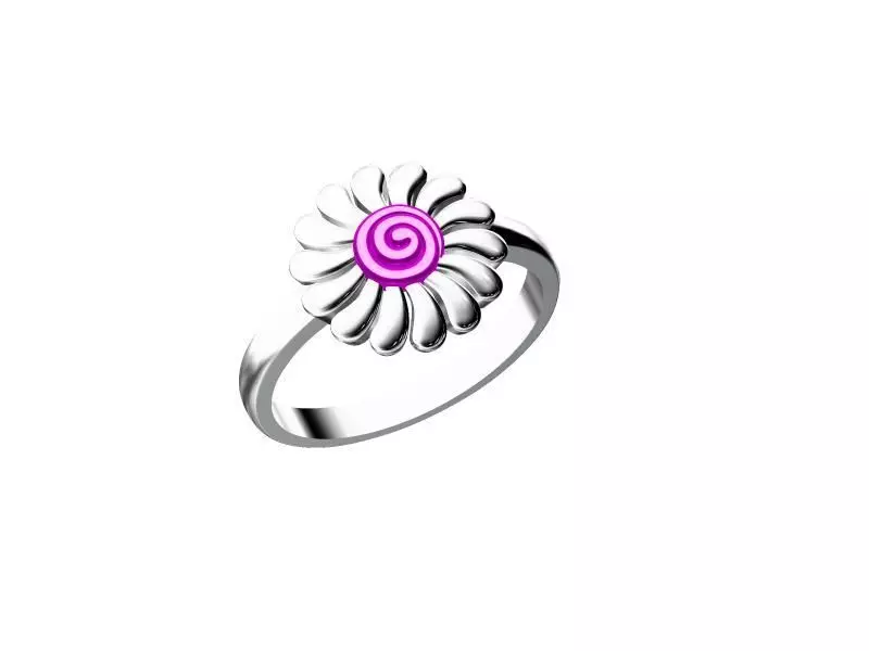 flower ring with enamel 3D print model_0