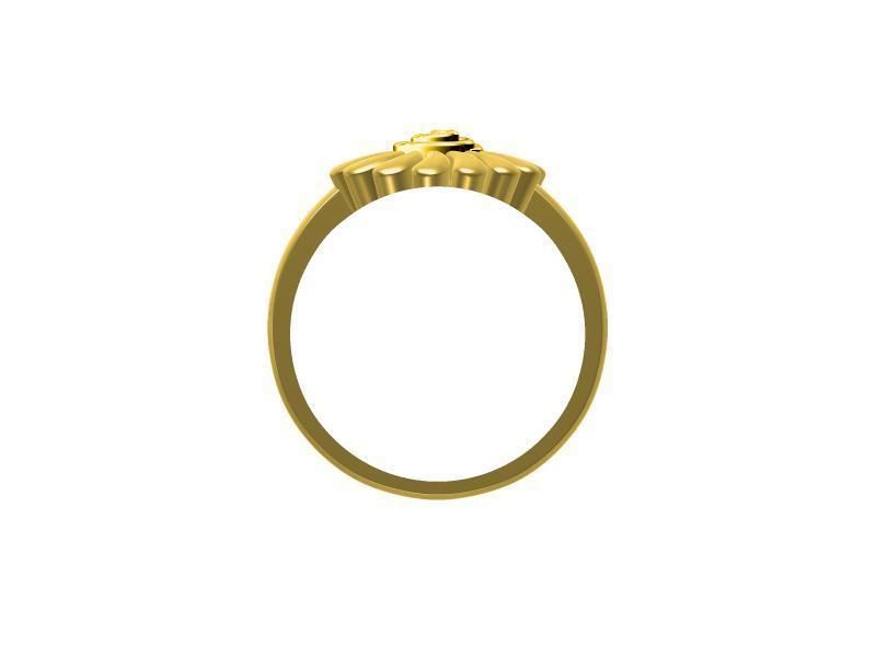 flower ring with enamel 3D print model_3