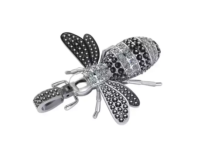 Gold Bee Pendant Diamond 3D print model