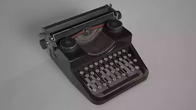 Low Poly Typewritter game ready typewriter