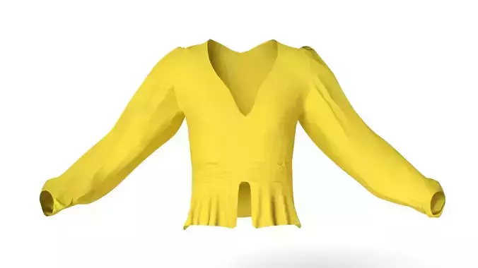 Low-poly Vintage 1980s Blouse