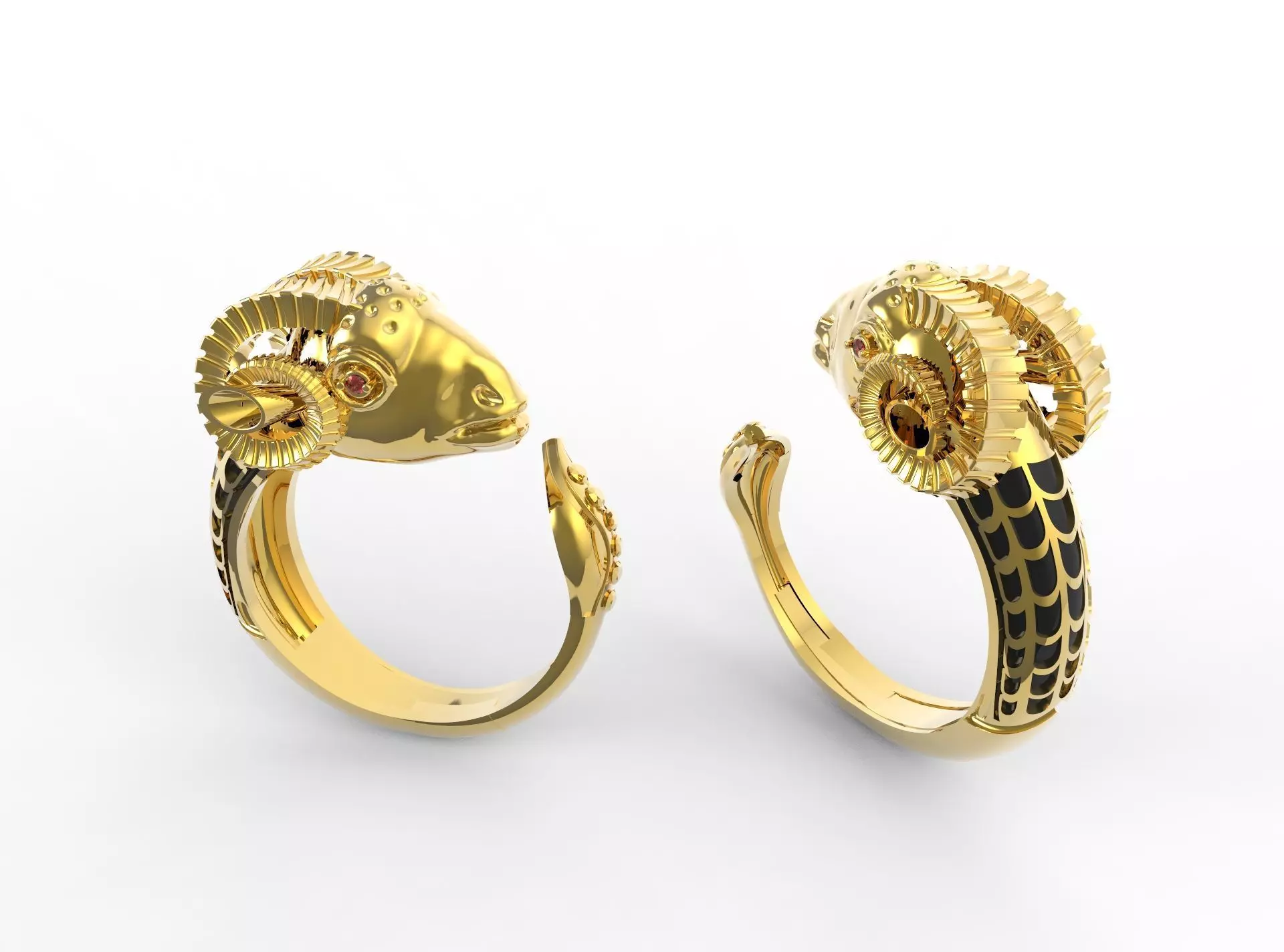 Anel Bode - Goat Ring 3D model_0