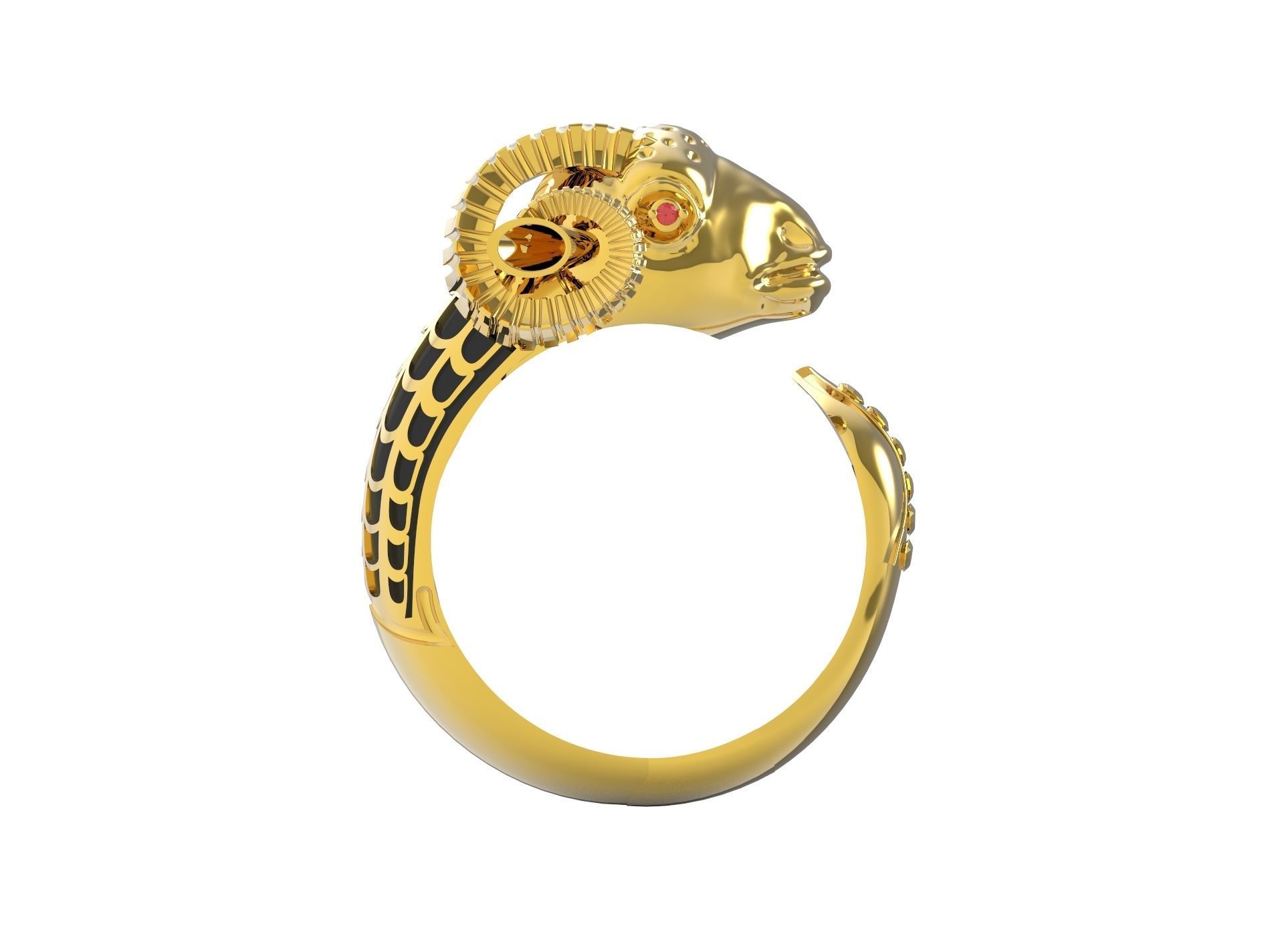 Anel Bode - Goat Ring 3D model_2