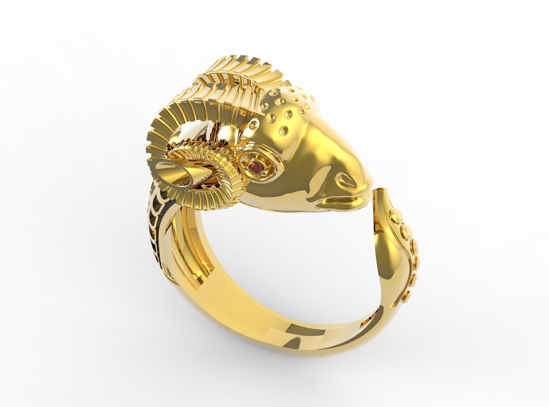 Anel Bode - Goat Ring 3D model_5