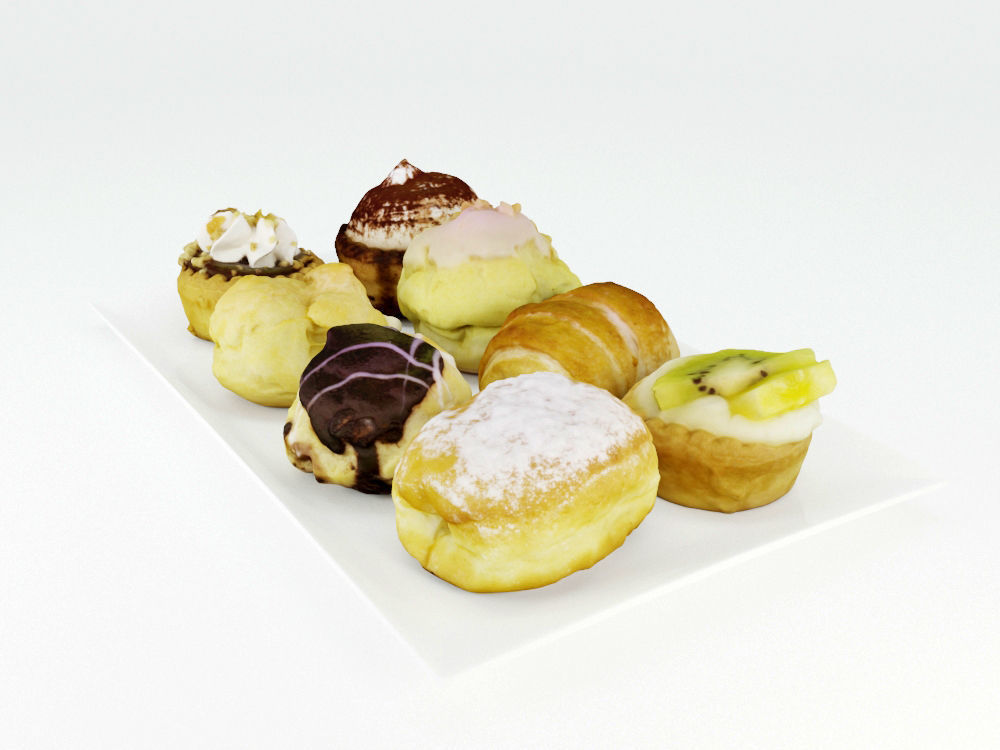 Pastries Mix 3D model_1
