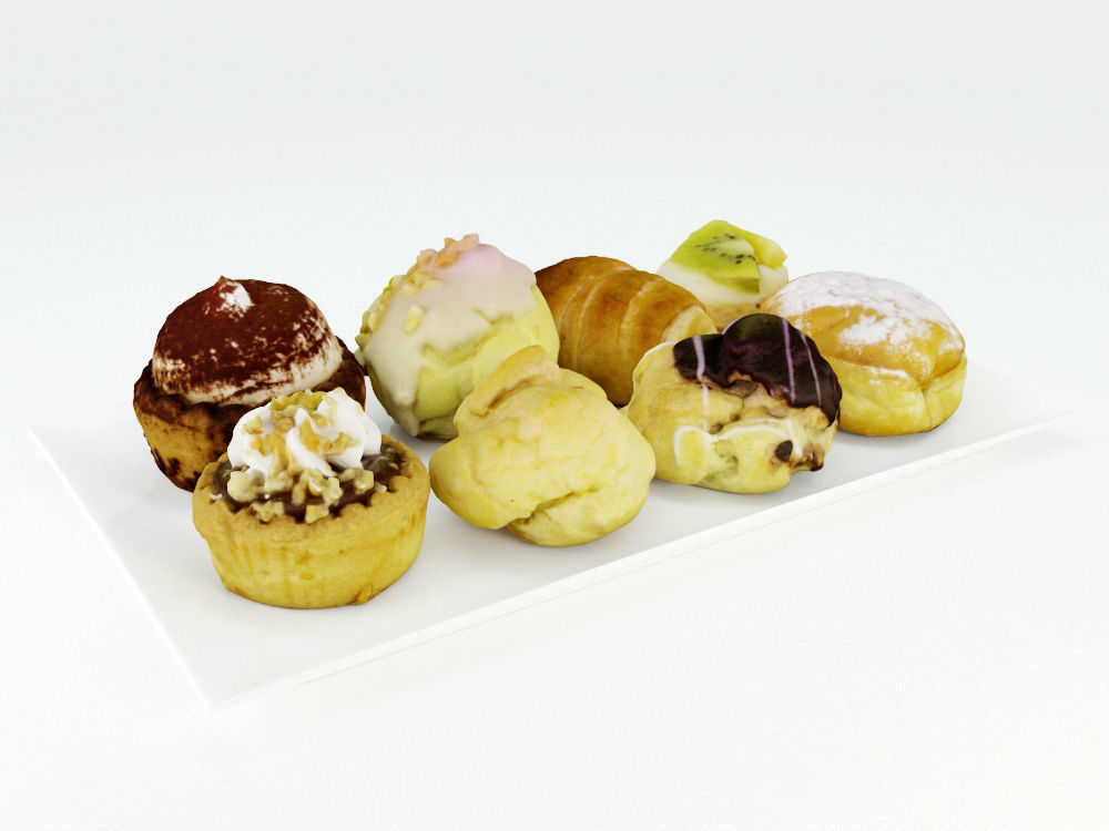 Pastries Mix 3D model_2