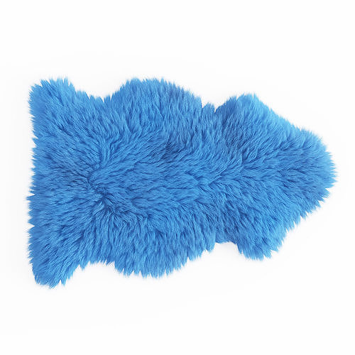 Soft Plush Faux Sheepskin Rug Blue 2 3D model