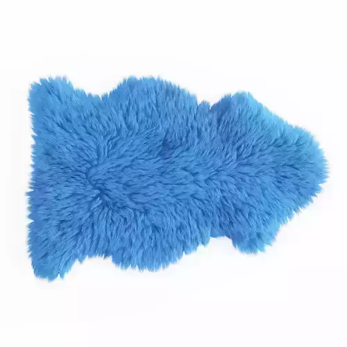 Soft Plush Faux Sheepskin Rug Blue 2 3D model