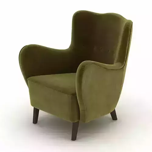 SCANDINAVIAN MOHAIR LOUNGE CHAIR 3d model
