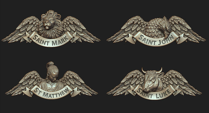 Evangelist Charm Set 3D Model Collection