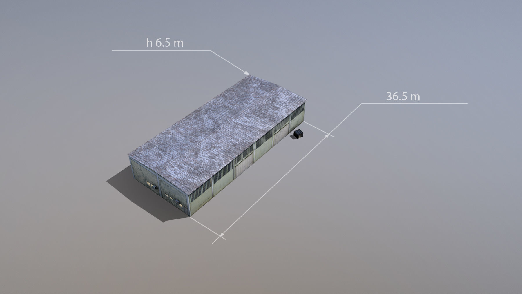 MilitaryBase PortoVelho Storage 01 Low-poly 3D model_5