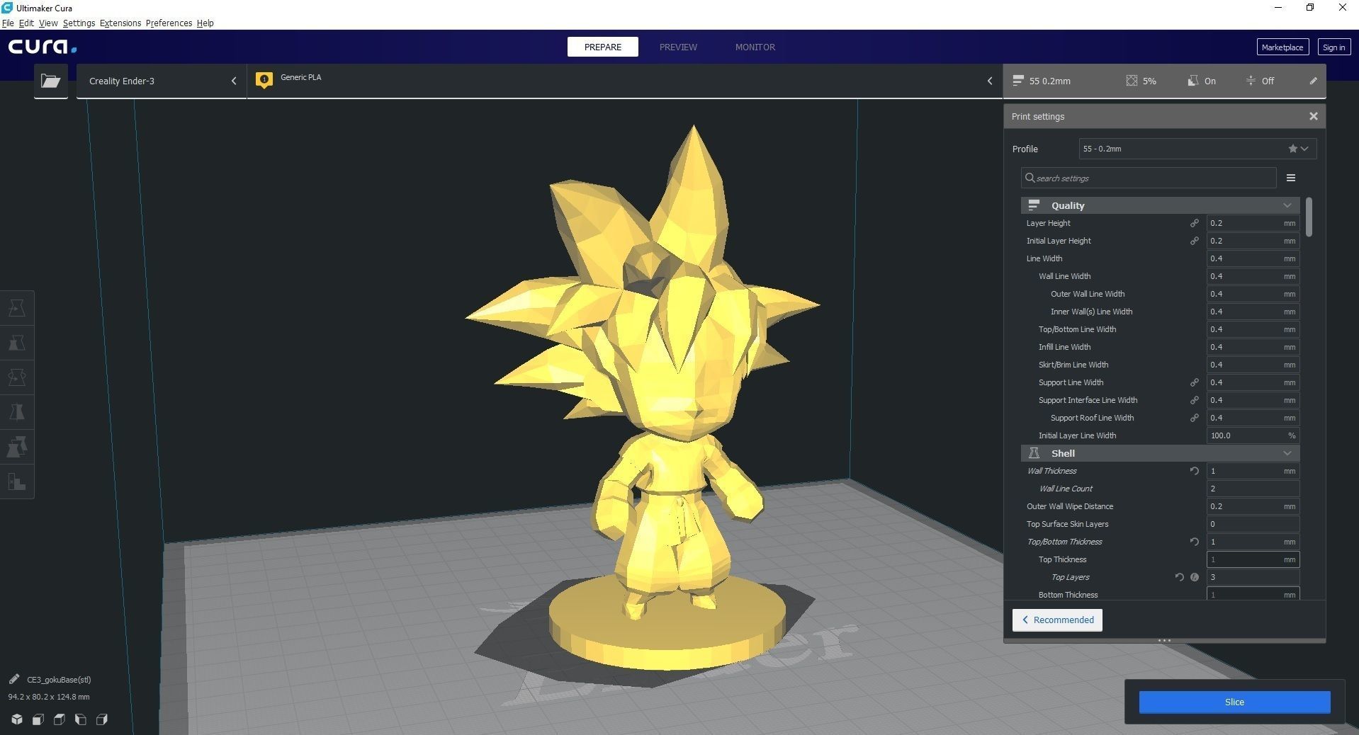 Goku base form Chibi 3D print model_3