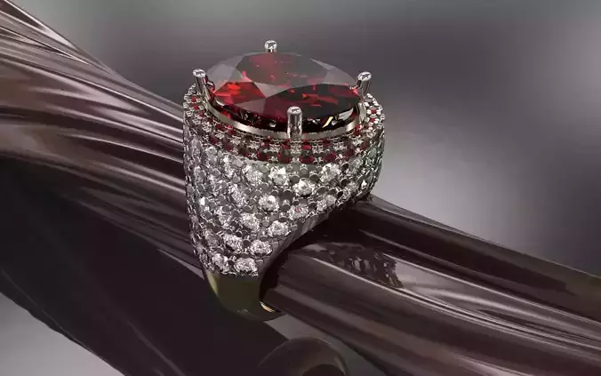 Ring With Diamonds Oval