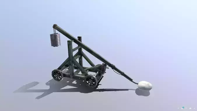 Medieval Trebuchet  Low-poly 3D model